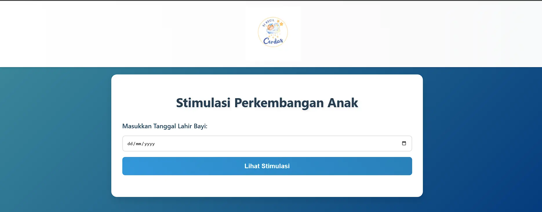 Tampilan website Si Kecil Cerdas